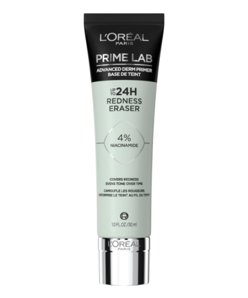 L'Oreal Paris Prime Lab 24H Redness Eraser Face Primer, Grips Makeup for 24H Wear with Green Tint to Neutralise Redness